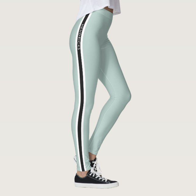 Modern Minimalist Duck Egg Green Stylish Athletic Leggings (Rechts)