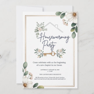 Modern Minimalist Editable Housewarming Invitation Einladung