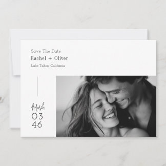 Modern Minimalist Editorial Photo Save the Date