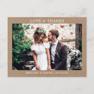 Modern minimalist einfache Liebe Dank Kraft Postkarte