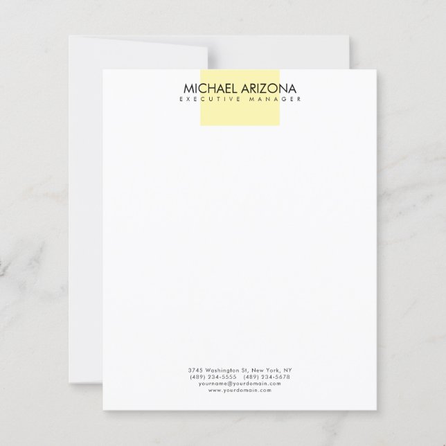 Modern minimalist einfaches Blatt Papier (Vorderseite)