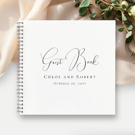 Modern Minimalist Elegant Chic Wedding Guest Book Notizbuch