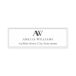 Modern Minimalist Elegant Monogram Return Address Permastempel