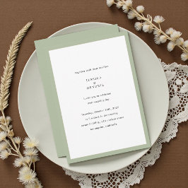 Modern Minimalist Elegant Sage Green Wedding Einladung