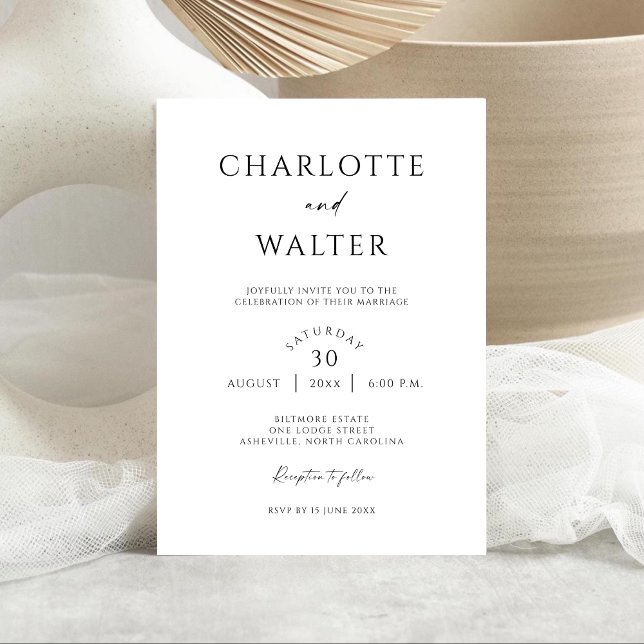 Modern Minimalist Elegant Wedding Invitations (Créateur téléchargé)