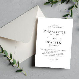Modern Minimalist Elegant Wedding Invitations Save The Date