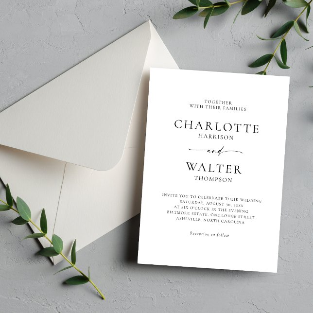 Modern Minimalist Elegant Wedding Invitations Save The Date (Von Creator hochgeladen)
