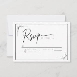 Modern minimalist eleganter sauber RSVP karte