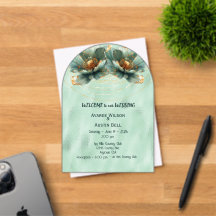 Modern Minimalist Emerald and White Wedding