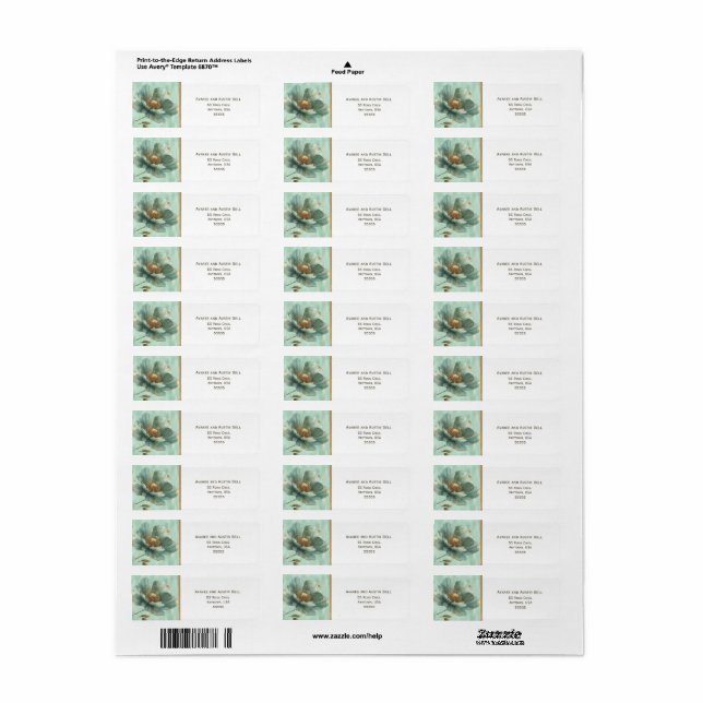 Modern Minimalist Emerald White Address Label (Vorne)