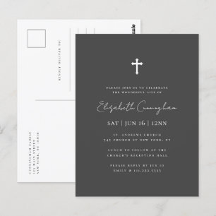 Modern minimalist falsches goldenes Kreuz Gedenk T Postkarte