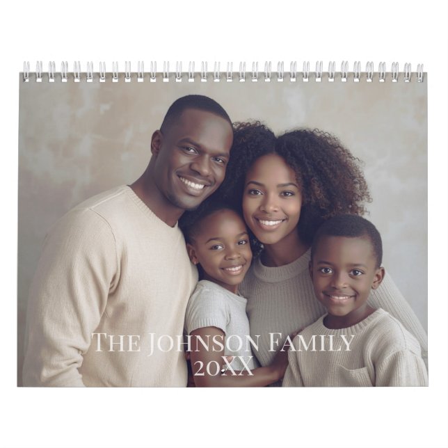 Modern Minimalist Family Photo Calendar Kalender (Titelbild)