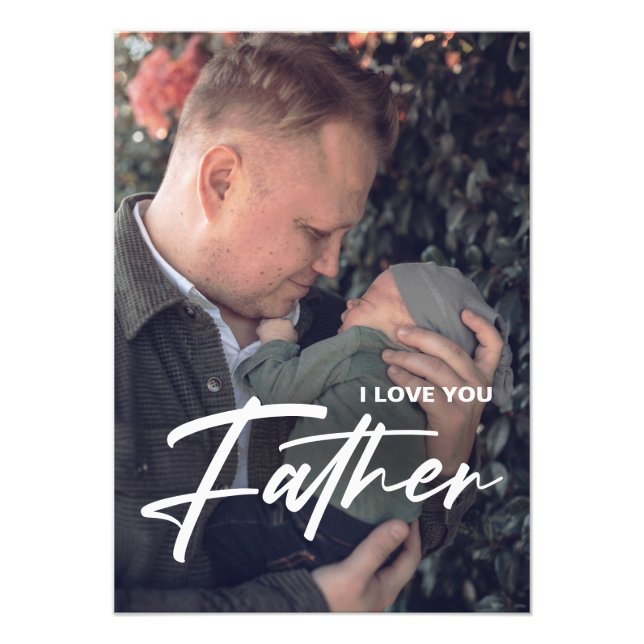 Modern minimalist father day photo greeting card fotodruck (Vorne)