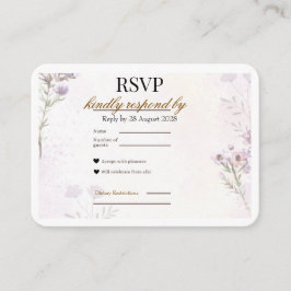 Modern Minimalist Floral RSVP Card | Lavender Rose Begleitkarte