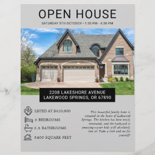 Modern minimalist Flyer für Immobilien-Open-House