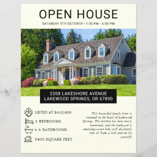 Modern minimalist Flyer für Immobilien-Open-House