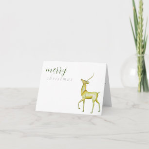 Modern minimalist frohe Weihnachten Gold-Rentier Karte