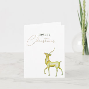 Modern minimalist frohe Weihnachten Gold Rentier Karte