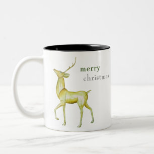 Modern minimalist frohe Weihnachten Rentiere Zweifarbige Tasse