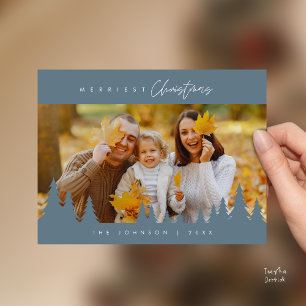 Modern minimalist, fröhlichster Weihnachten Famili Postkarte