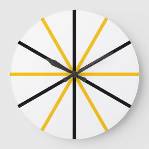 Modern Minimalist Geometric Gold Black Lines Große Wanduhr