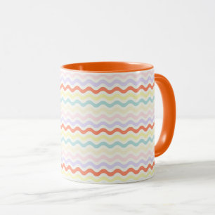 Modern minimalist geschwungene Pastellwellen Linea Tasse