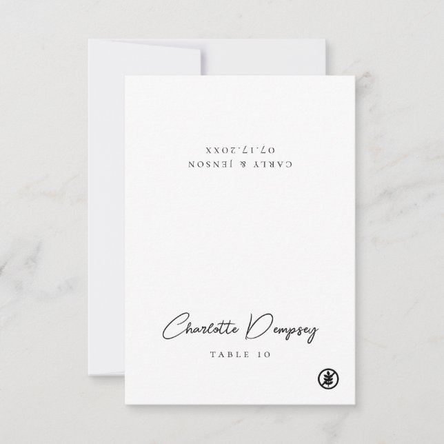 Modern Minimalist Gluten-Free Wedding Place Card Einladung (Vorderseite)