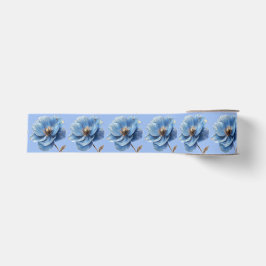 Modern Minimalist Gold and Blue Poppy  Ripsband