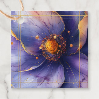 Modern Minimalist Gold and Purple Wedding  Geschenkanhänger