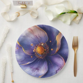 Modern Minimalist Gold and Purple Wedding  Pappteller