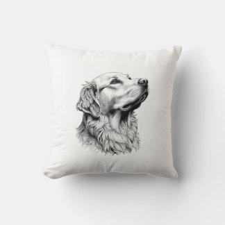 Modern Minimalist Golden Retriever Line Art Pillow Kissen