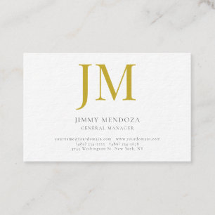Modern minimalist goldenes Monogramm Luxus dickes  Visitenkarte