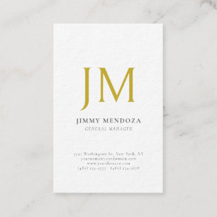 Modern minimalist goldenes Monogramm Luxus dickes  Visitenkarte