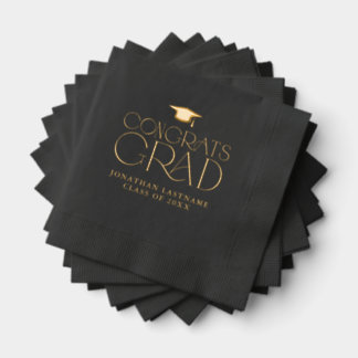Modern Minimalist Graduation  Servietten Mit Folie