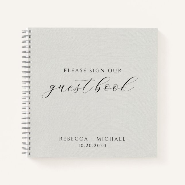 Modern minimalist Gray Wedding Notizbuch (Vorderseite)