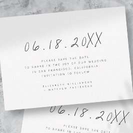 Modern Minimalist Handwritten Wedding Save The Date