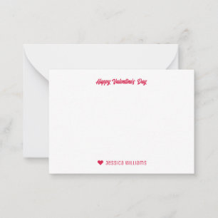 Modern minimalist Herz Muster Valentinstag Mitteilungskarte