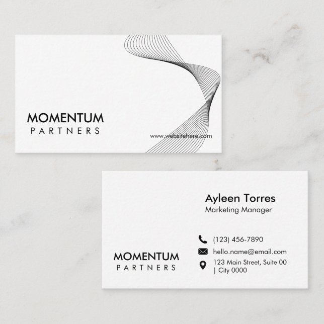 Modern Minimalist Innovation Company Sleek White Visitenkarte (Vorne/Hinten)