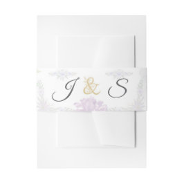Modern Minimalist Lavender Floral Wedding Suite Einladungsbanderole