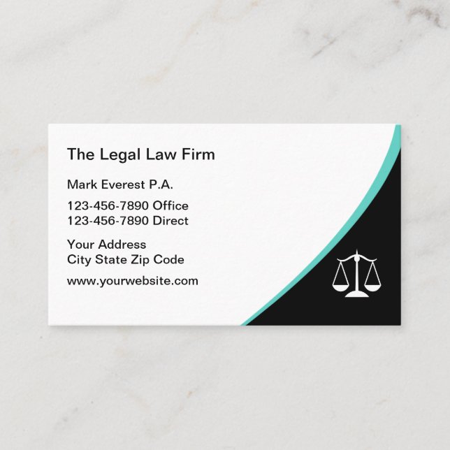 Modern Minimalist Law Office Attorney Visitenkarte (Vorderseite)
