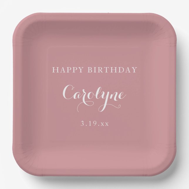 Modern minimalist lila Geburtstag  Pappteller (Vorderseite)