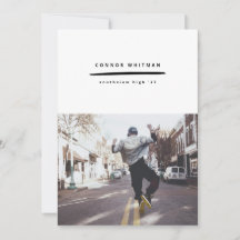 Modern Minimalist Line Grad Announcement