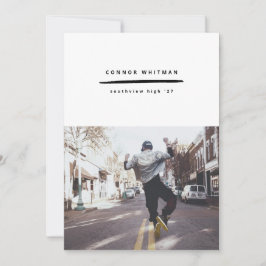 Modern Minimalist Line Grad Announcement Einladung