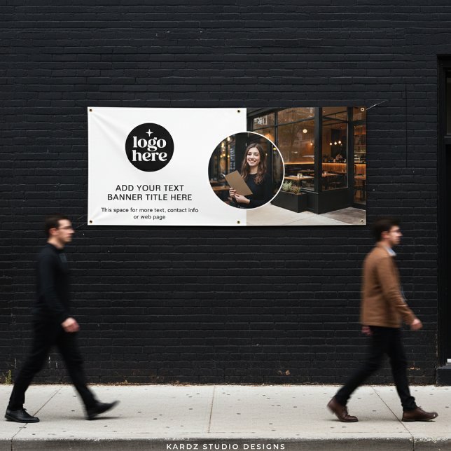 Modern Minimalist Logo Professional Business  Banner (Banner shown in 2.5 x 6 feet, personalize and choose size.)