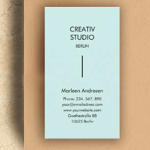 Modern minimalist mint schwarz visitenkarte