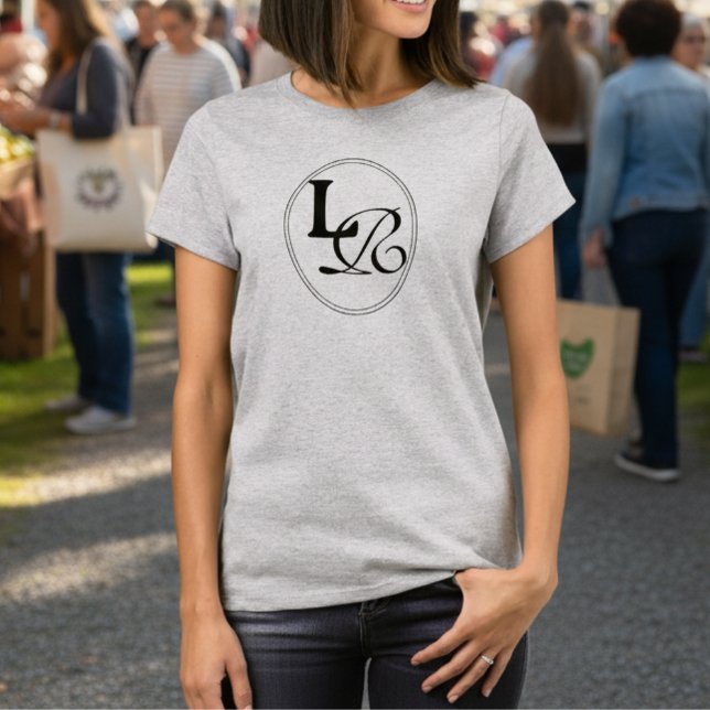 Modern Minimalist Monogram Crest T-Shirt (Add a touch of chic charm with this Modern Minimalist Monogram Crest T-Shirt! )