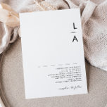 Modern Minimalist Monogram Wedding Invitation Einladung<br><div class="desc">This modern minimalist monogram wedding invitation is perfect for your classy boho wedding. Its simple, unique abstract design accompanied by a contemporary minimal script and a white and black color palette gives this product a feel of elegant formal luxury while staying simplistic, chic bohemian. Keep it as is, or choose...</div>