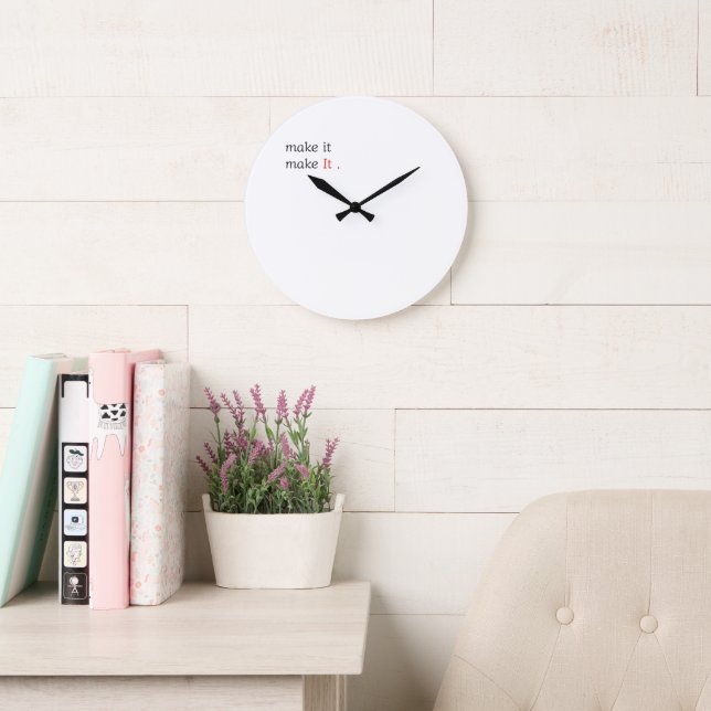 Modern Minimalist Motivational Wall Clock Große Wanduhr (Lesesaal)
