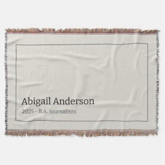 Modern Minimalist Name and Title, Graduation Decke