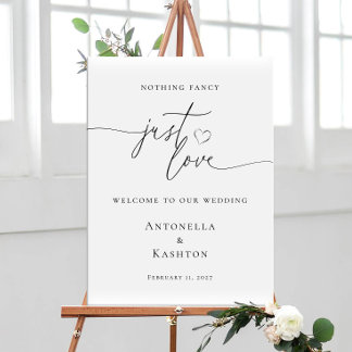 Modern minimalist Nothing Fancy Just Love welcome Poster